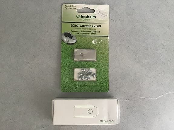 Knivblad till robotgräsklippare 60 + 9 st. Ny i förpackningen.