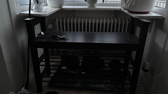 IKEA bänk svart trä