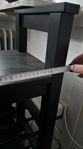 IKEA bänk svart trä