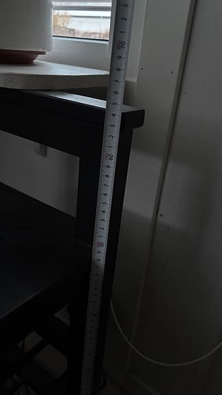 IKEA bänk svart trä