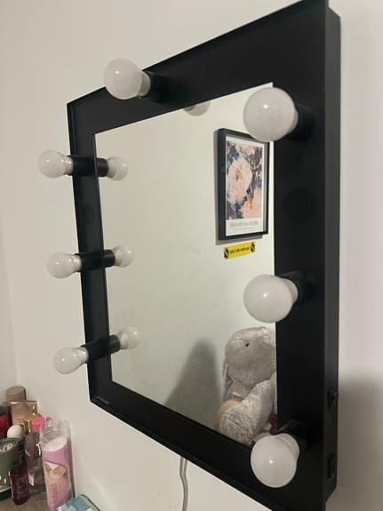 IKEA sminkspegel med belysning svart