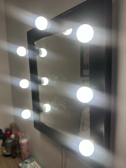 IKEA sminkspegel med belysning svart