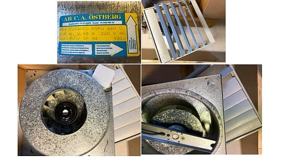 Väggfläkt med jalusi