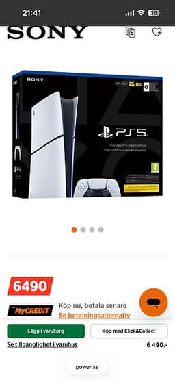 Sony Playstation 5 spelkonsol digital