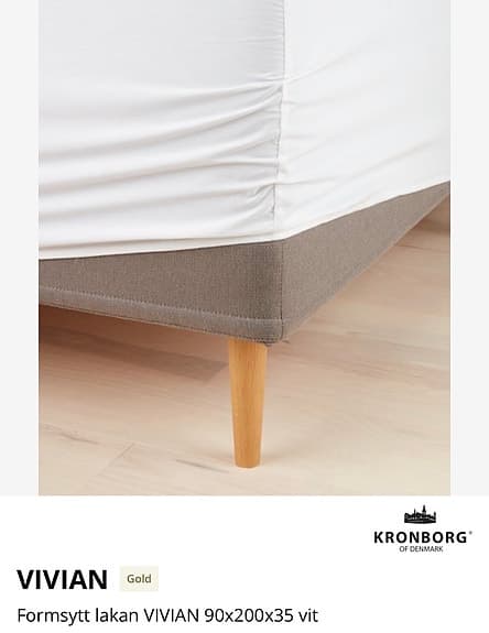 Vivian Gold Kronborg dra-på-lakan 90x200x35 cm vit