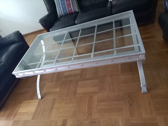 Soffbord glas metall rektangulärt