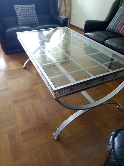 Soffbord glas metall rektangulärt