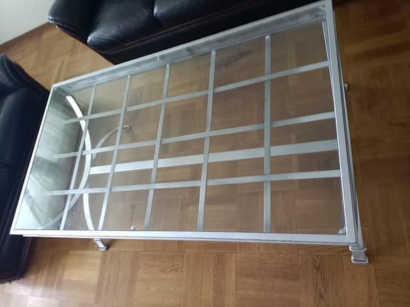 Soffbord glas metall rektangulärt