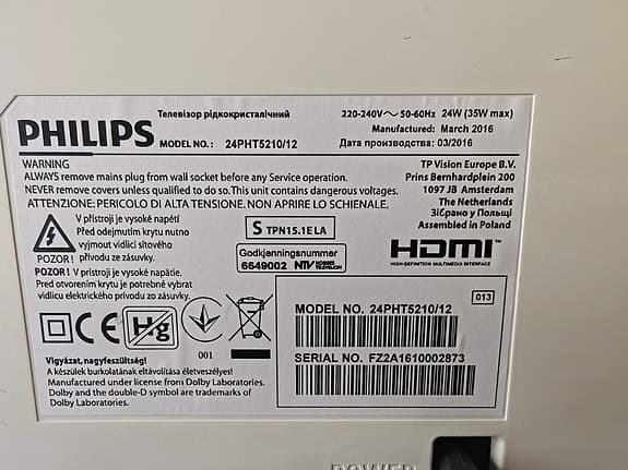 Philips 24 tum led tv inkl fjärr