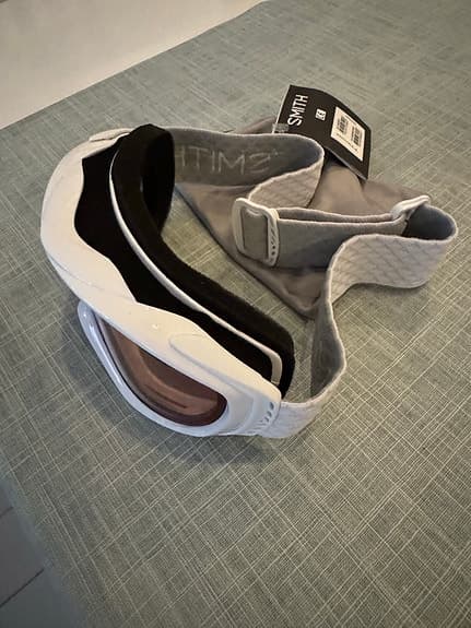 Skidglasögon vit med spegellins