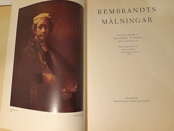 Konstbok “Rembrandts målningar”, utgåva 1947, 33 × 25,5 cm.