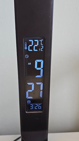 Lindby Dimmable Lamp with Time and Temperature Display