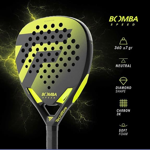 Tecnifiber Bomba X-Speed padelracket diamantform kolfiber