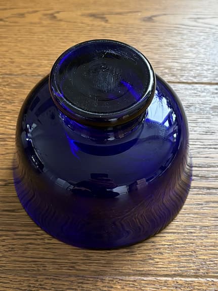 Blå glasskål