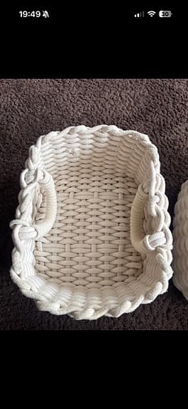 Hemtex korgar förvaring vit flätad