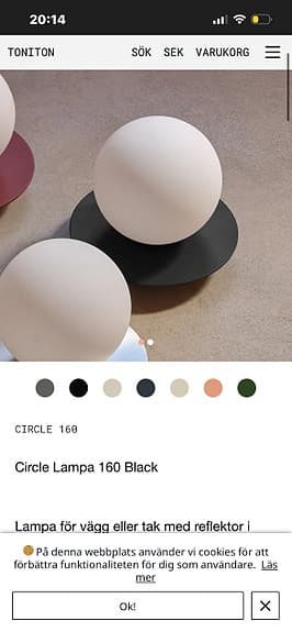 Toniton circle 160 vägglampa