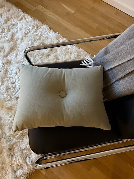 Hay prydnadskudde rektangulär ljusgrå textil