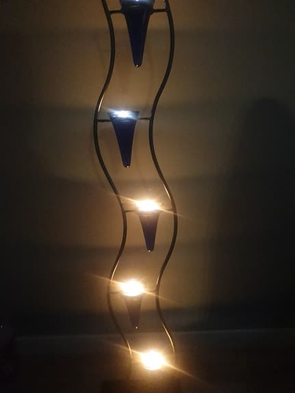 IKEA golvlampa vågformad metall glas