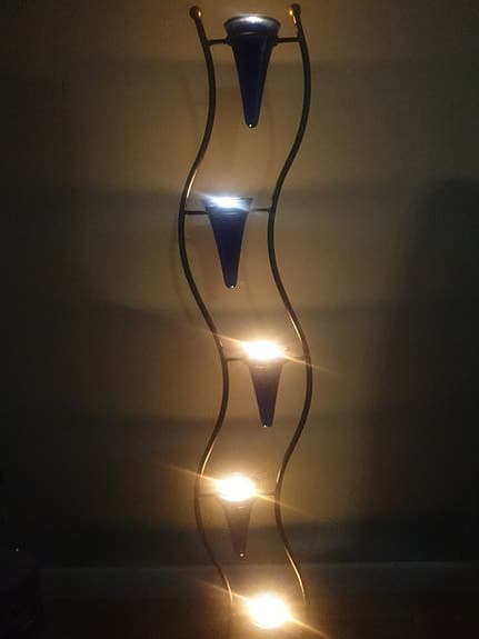 IKEA golvlampa vågformad metall glas