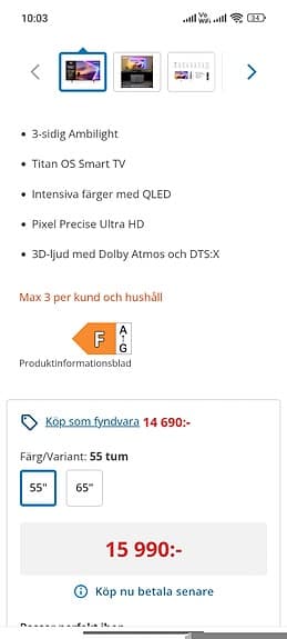 Philips LED TV 58tum