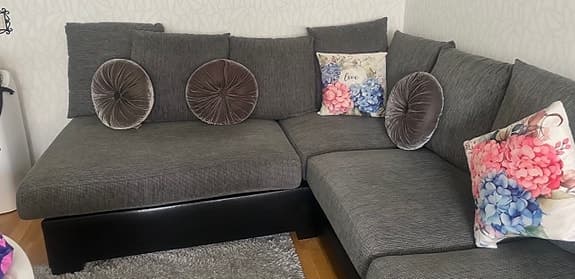 Soffa i 5 sits U formad Large Soffa med Divan och Schäslong i Konstläder/Tyg