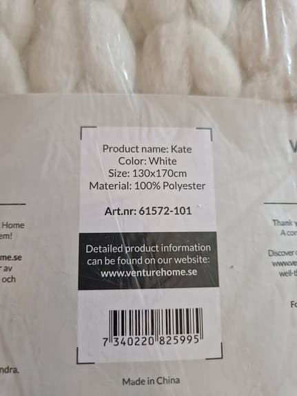 Pläd från venture home - oöppnad