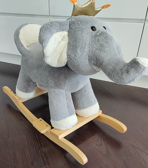 Gungdjur elefant mjuk plysch grå nyskick spelar musik