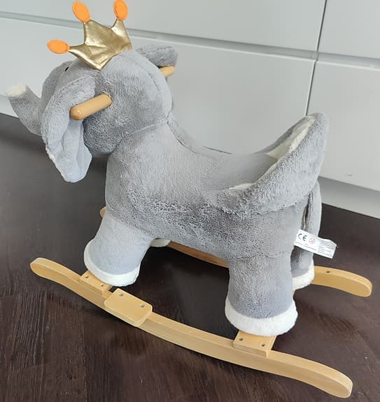 Gungdjur elefant mjuk plysch grå nyskick spelar musik