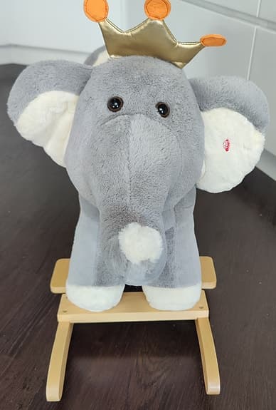 Gungdjur elefant mjuk plysch grå nyskick spelar musik