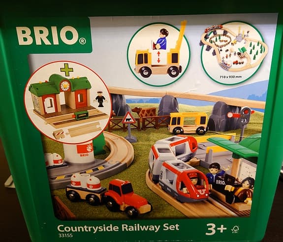 🌿 BRIO Countryside Railway Set  33155 + pratande station 33578 i originalbox 🚂🔔