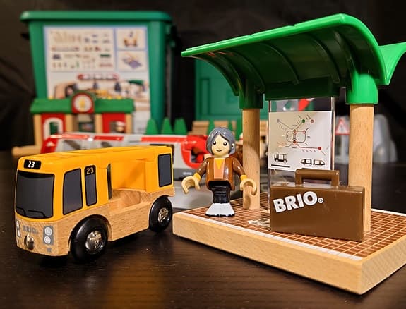 🌿 BRIO Countryside Railway Set  33155 + pratande station 33578 i originalbox 🚂🔔