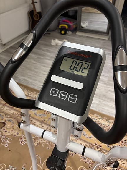 Crosstrainer med träningsdator vit/svart