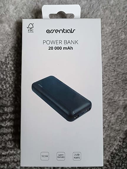 Powerbank 20.000 mAh, ny i kartong, oöppnad förpackning