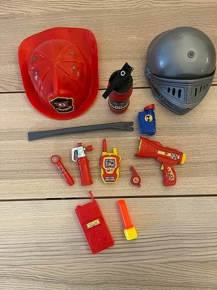 Paket leksaker Brandman, Paw Patrol, Riddare etc