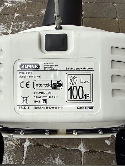 Snöslunga Alpina (Stiga) AS 45 Elektrisk