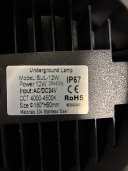 SUL-12W infälld marklampa LED 12W IP67 4000–4500K rostfritt stål Ø180 mm