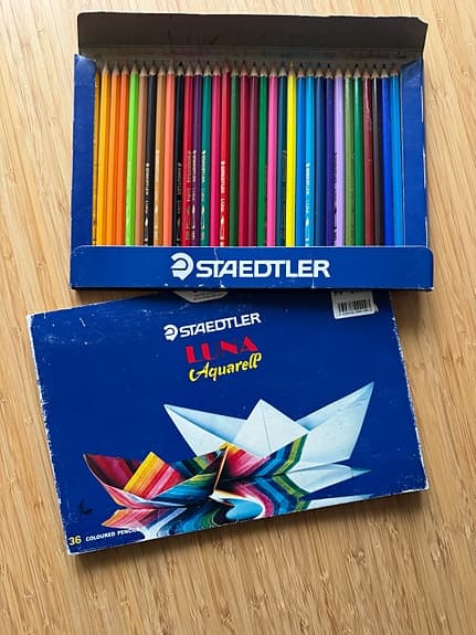Oanvända Staedtler vintage akvarell-färgpennor 36-pack