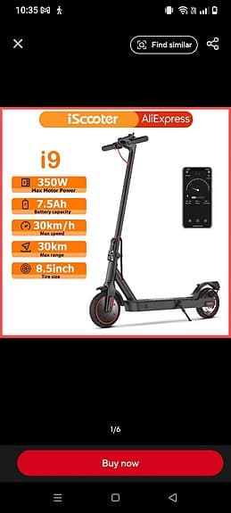 Elsparkcykel hopfällbar svart