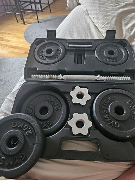 Gymstick hantelset med viktskivor och väska