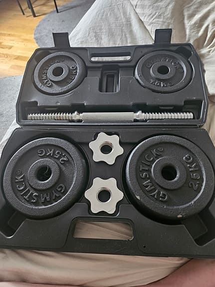 Gymstick hantelset med viktskivor och väska