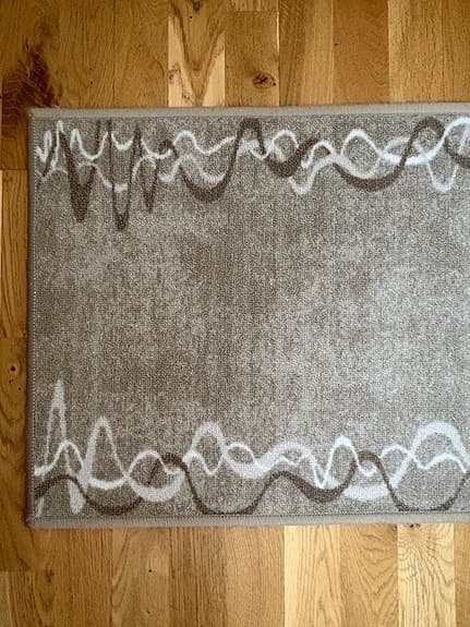 Lång och smal gångmatta rosa/beige