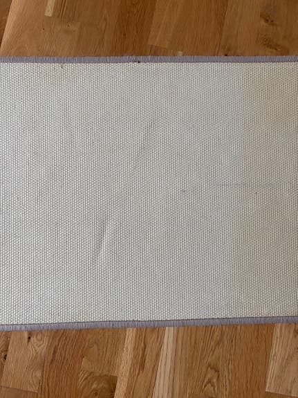 Lång och smal gångmatta rosa/beige