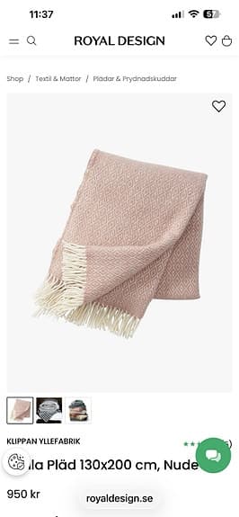 Ullpläd Stella i 100% lammull