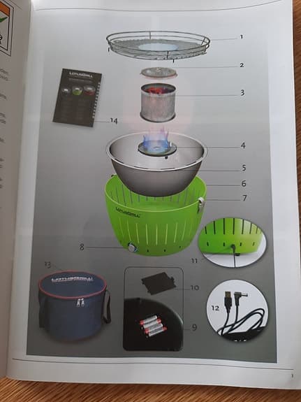 LotusGrill XL kolgrill bordsgrill Grå