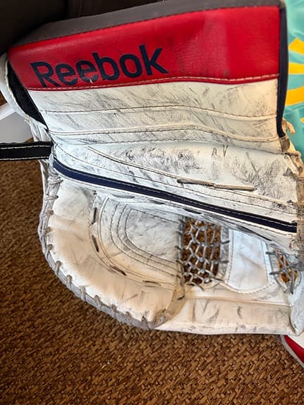 Reebok målvaktshandske vit/blå plock stöd Goalie målvakt Hockey