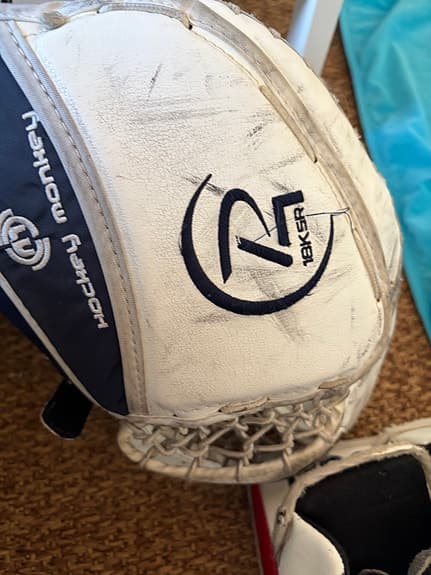 Reebok målvaktshandske vit/blå plock stöd Goalie målvakt Hockey