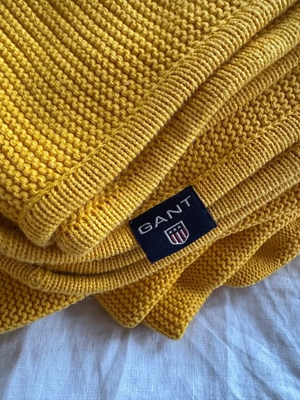 Gant Home - Stor stickad pläd/filt/överkast