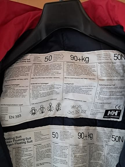 Helly Hansen flytoverall 50N röd marinblå 90+ kg