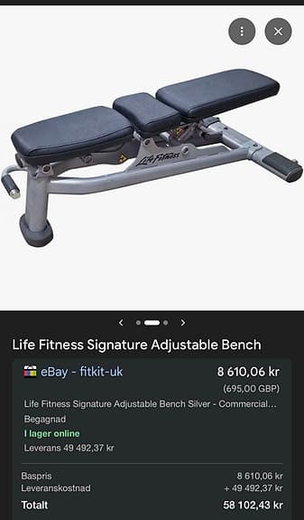 Life Fitness Signature träningsbänk justerbar