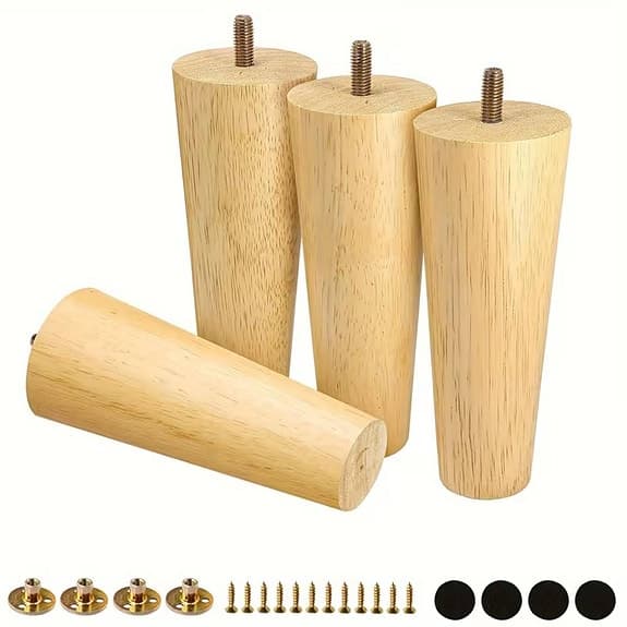 20 CM Trämöbelben i Klassisk Design (4 Stycken)
